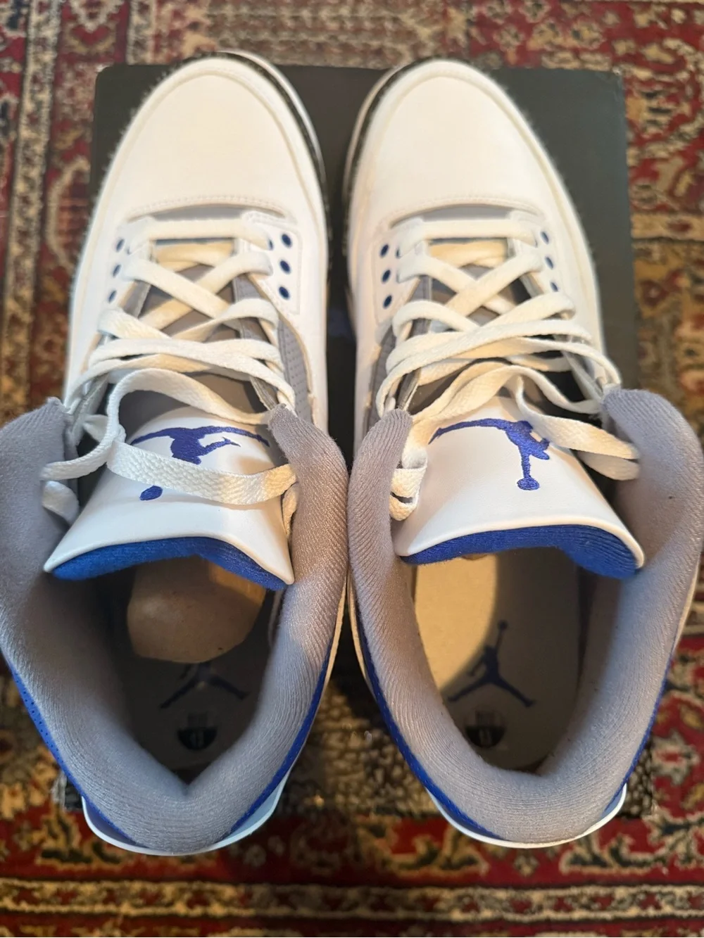 Jordan 3 Retro Racer Blue - Men's White & Royal Blue Basketball Sneakers